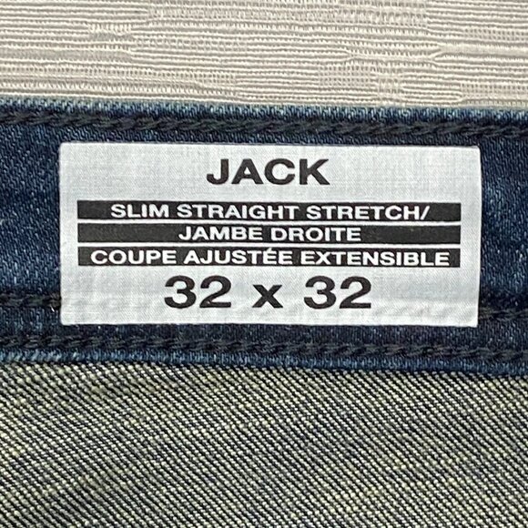 Buffalo David Bitton Jack Jeans Mens 32 x 32 Slim Fit Straight Dark Wash Denim - Picture 5 of 11